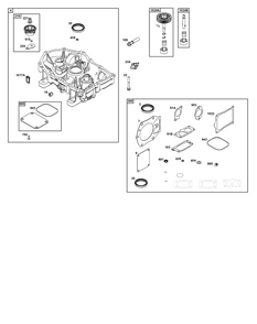 Crankcase Cover/Sump Group Diagram and Parts List for 543777-3224-J1 400000 - 699999 Briggs and Stratton Engine